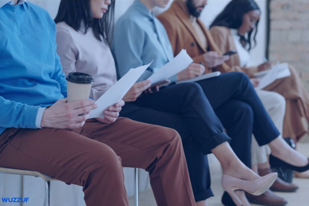 Candidates sitting together to show how to answer perfectly to what makes you the ideal candidate for this position 